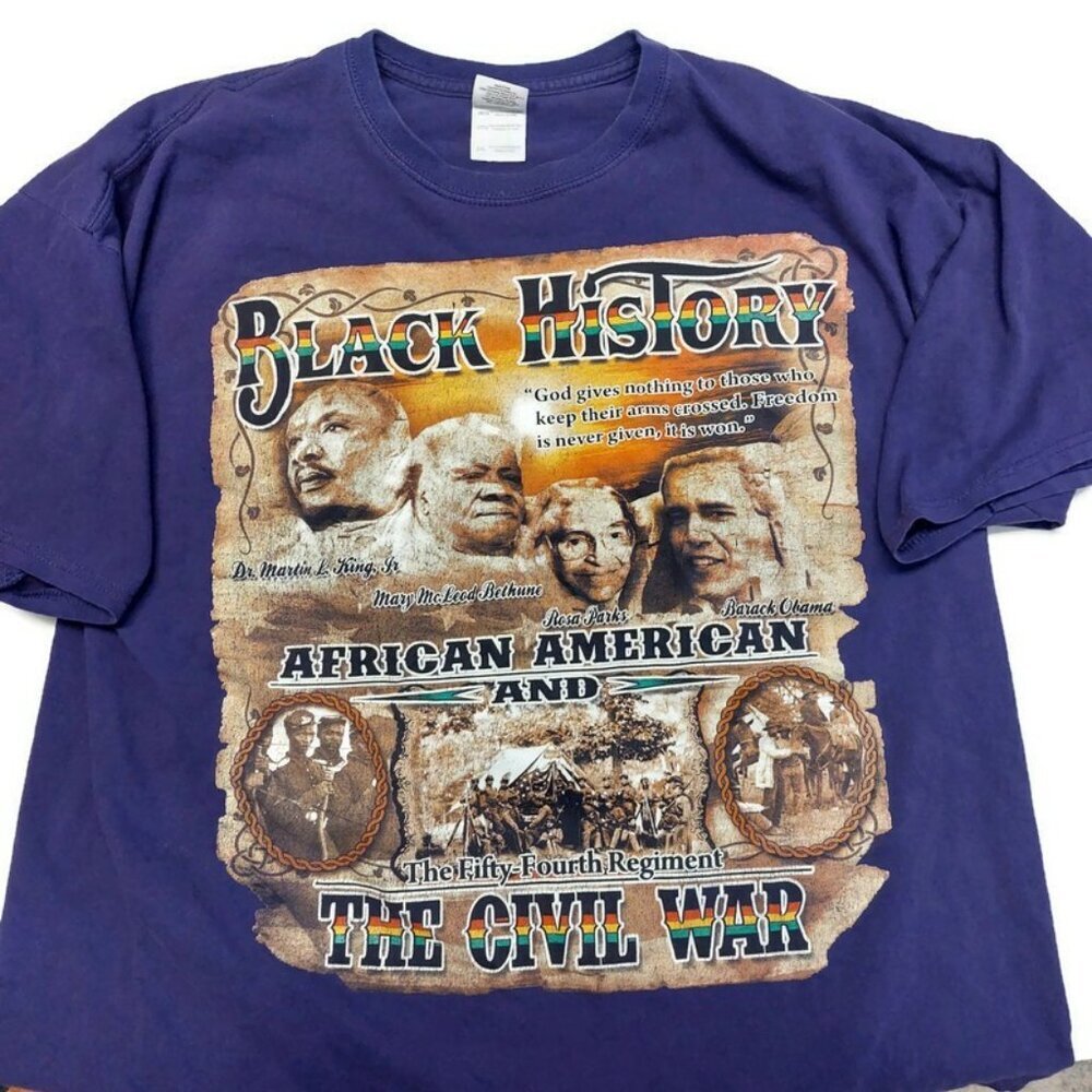 Black History Mens 2XL African American Heritage T Gildan Shirt Short Sleeve Tee - Picture 2 of 8